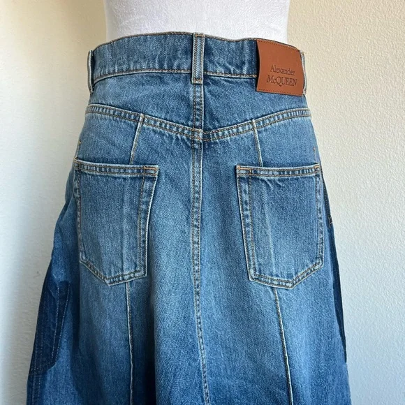 Alexander McQueen Blue Denim Maxi Skirt size 44 EU - Picture 10 of 11
